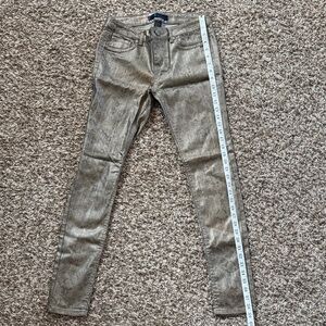 Tinsel Gold Shimmer Skinny Women's Jeans